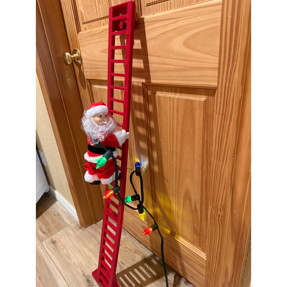 Mr. Christmas Super Climbing‎ Santa Animated Musical LED Ladder Decoration 43"